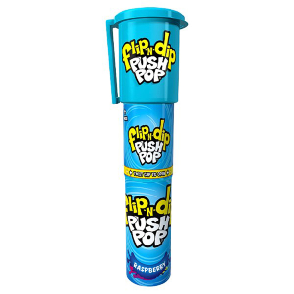 Push Pop Flip N Dip Hard Candy & Sour Dextrose Powder Raspberry 25g