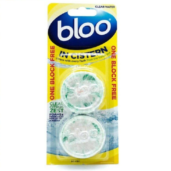 Bloo In Cistern Toilet Block Clear Citrus Zest 2 x 38g