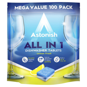 12 Astonish All in One Dishwasher Tablets Lemon Fresh 100 s