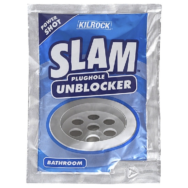 Kilrock Slam Bathroom Plughole UnBlocker Blue Sachet 80g