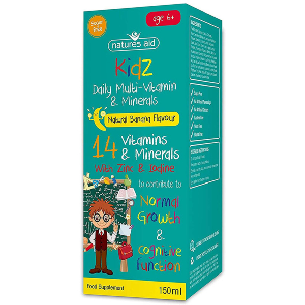 Natures Aid Kidz 6+ Multi-Vitamin & Mineral Liquid 150ml