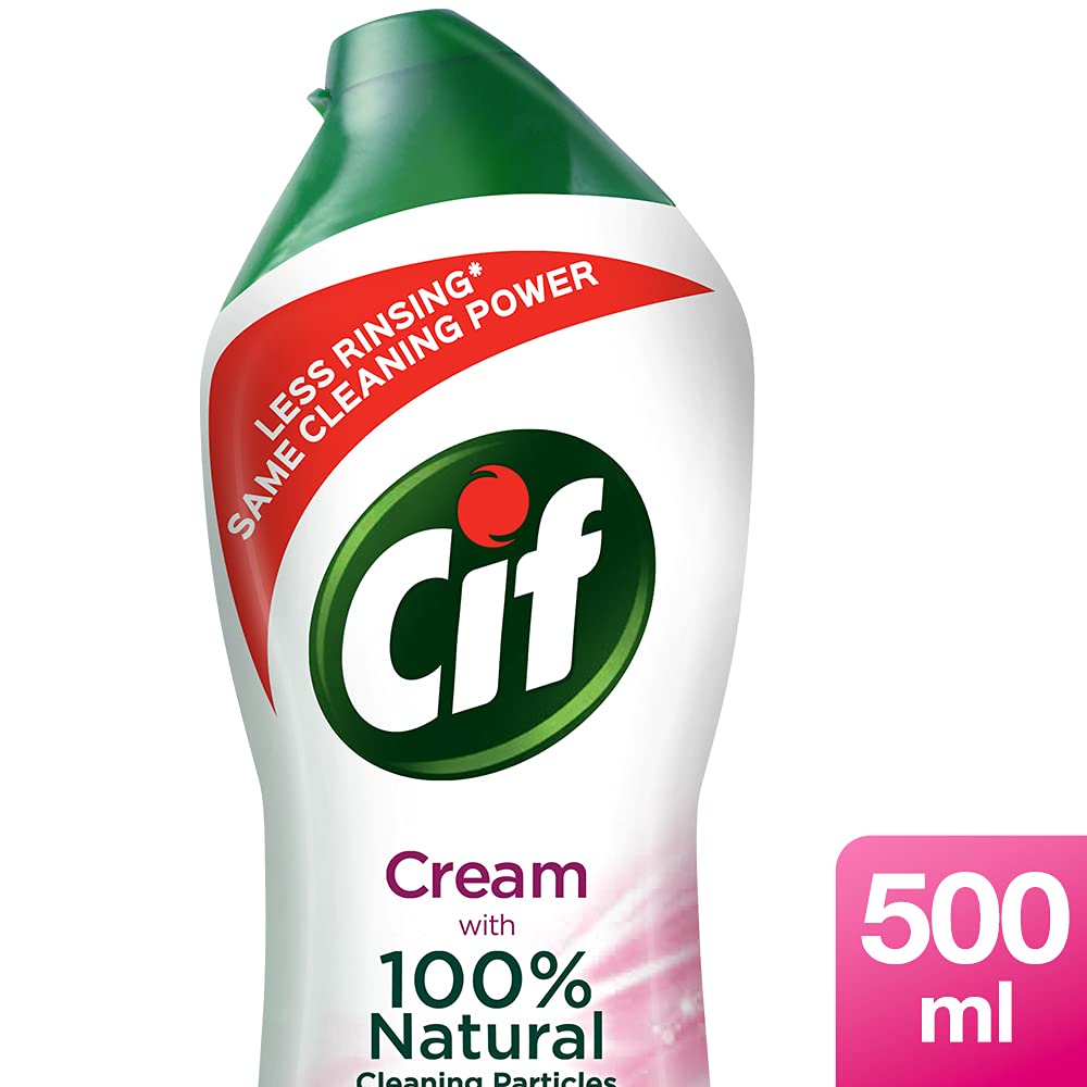  Cif Cream Multi Purpose Cleaner, Pink Flower - 16.9 Fl Oz / 500  mL x 3 Pack : Health & Household