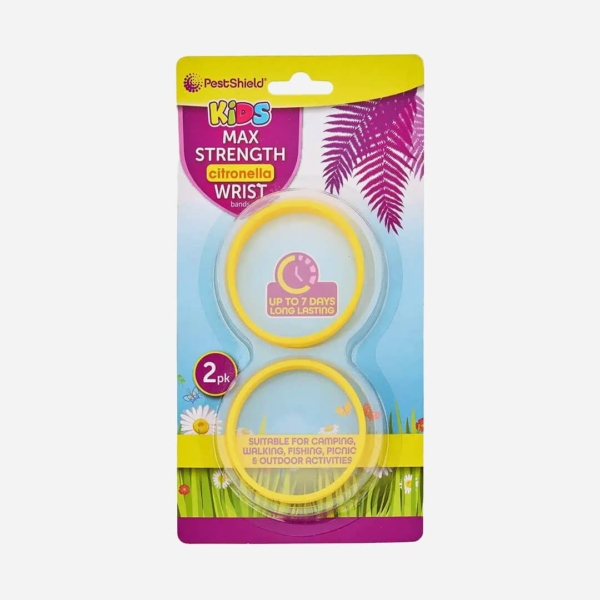 PestShield Kids Max Strength Citronella Wrist Bands 2 pack