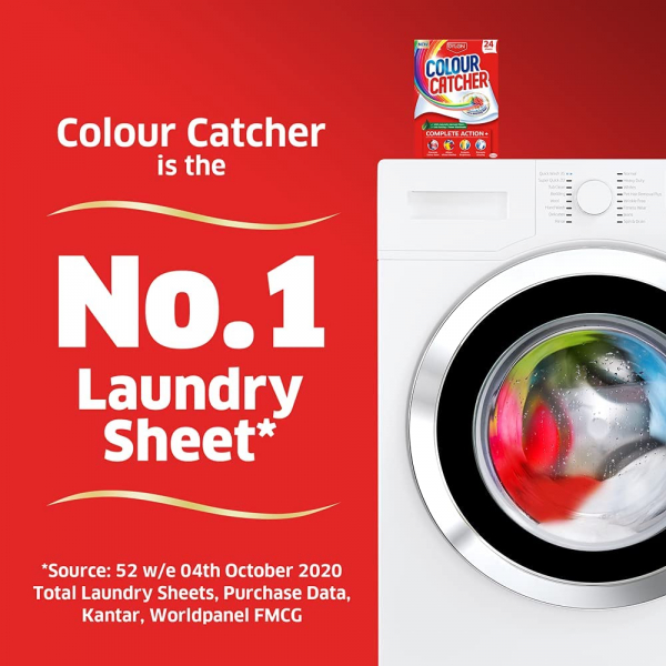 Colour Catcher Complete Action+ Laundry Sheets, Helps to Prevent Colour Run and Protects Brightness – 24 Sheets - Image 7