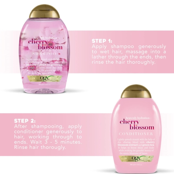 OGX shampoo heavenly hydration + cherry blossom 385ml - Image 6