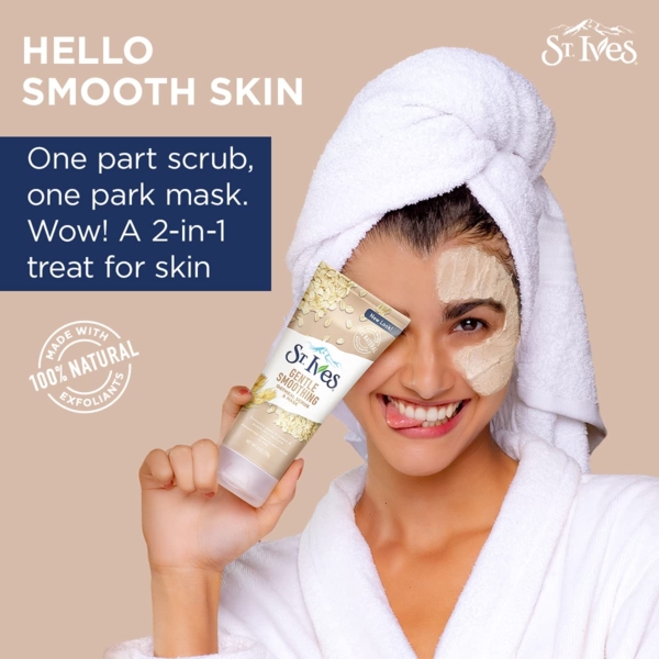 St Ives Soothing Oatmeal Scrub And Mask For Unisex 170g - Image 6