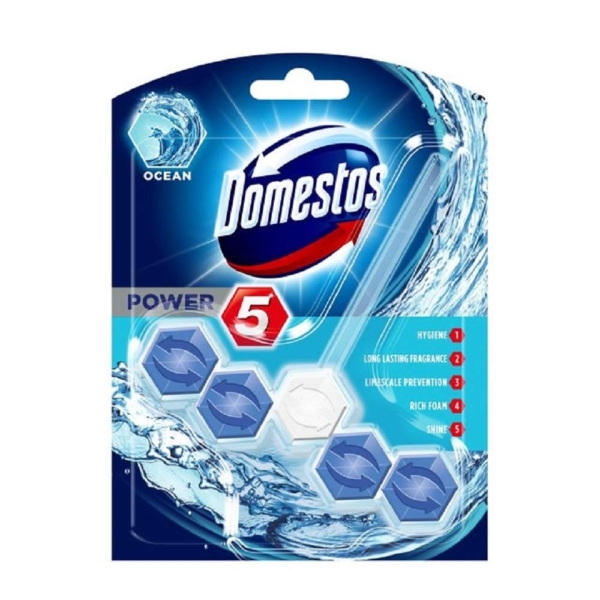 Domestos Power 5 Ocean Toilet Rim Block 55g