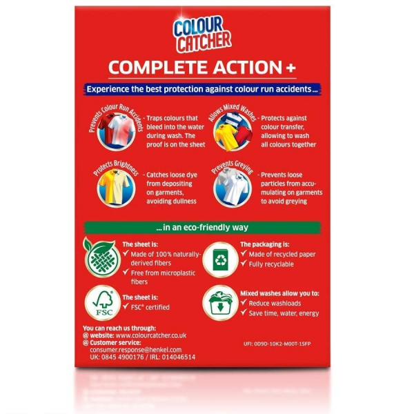 Colour Catcher Complete Action+ Laundry Sheets, Helps to Prevent Colour Run and Protects Brightness – 24 Sheets - Image 2