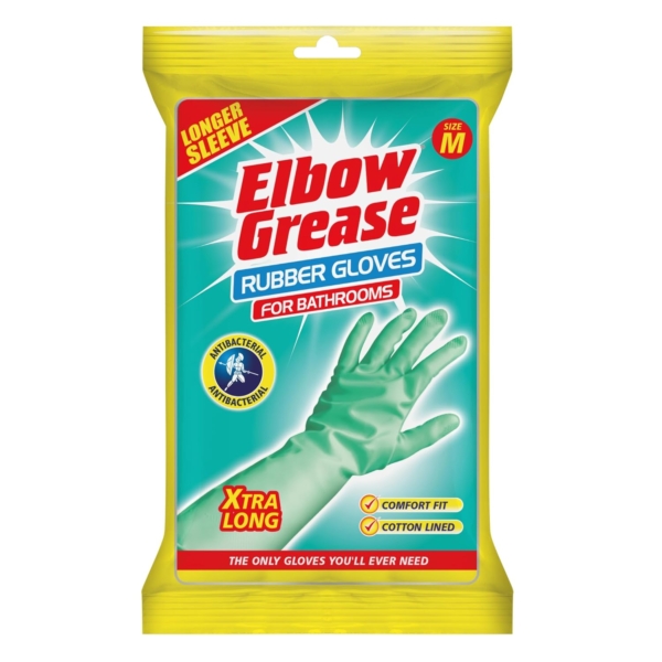 Elbow Grease Rubber Gloves For Bathroom M Size