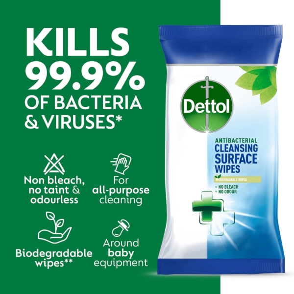 Dettol Surface Wipes 126s - Image 3