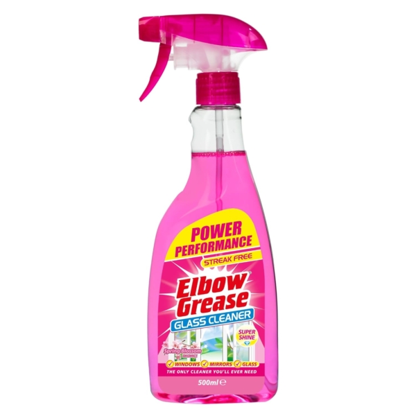 Elbow Grease Pink Glass Cleaner for Windows, Mirrors & Glass 500ml