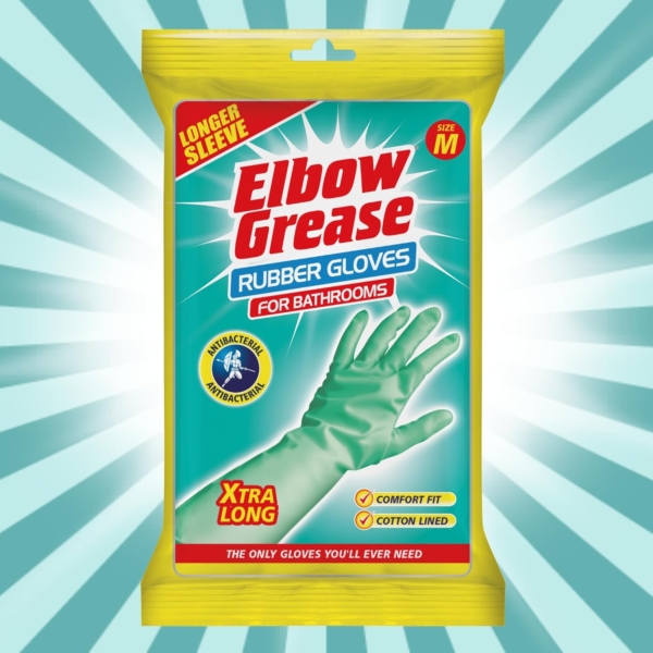 Elbow Grease Rubber Gloves For Bathroom M Size - Image 2