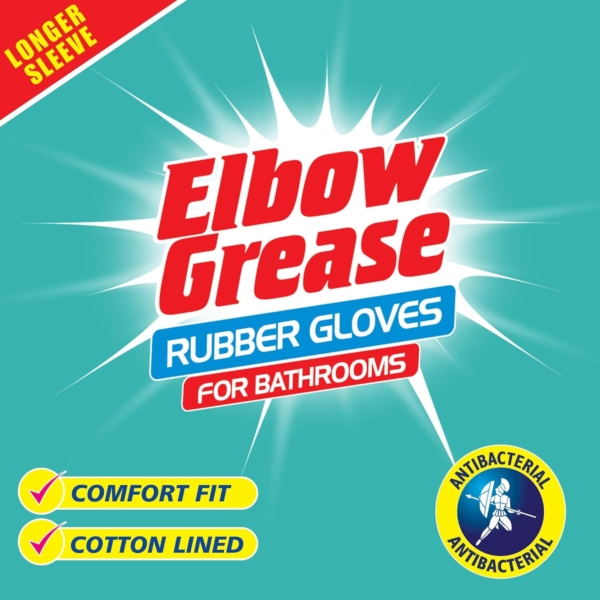 Elbow Grease Rubber Gloves For Bathroom M Size - Image 4