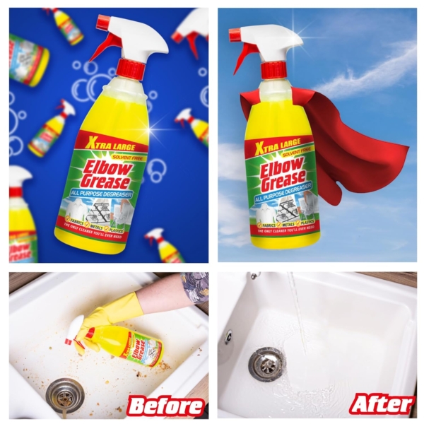 Elbow Grease All Purpose Kitchen, Laundry, Household Degreaser Cleaner Spray 1 Liter - Image 3