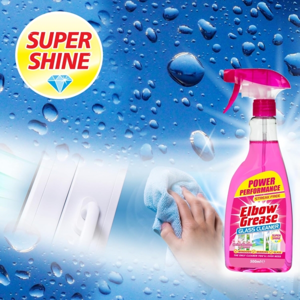 Elbow Grease Pink Glass Cleaner for Windows, Mirrors & Glass 500ml - Image 8