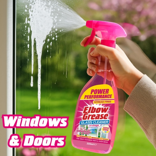 Elbow Grease Pink Glass Cleaner for Windows, Mirrors & Glass 500ml - Image 5