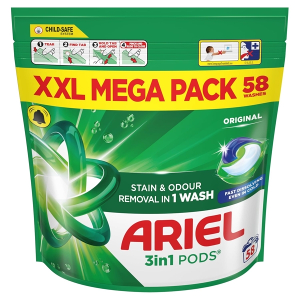 Ariel All-In-1 Pod's Washing Detergent Capsules 58 Washes Regular