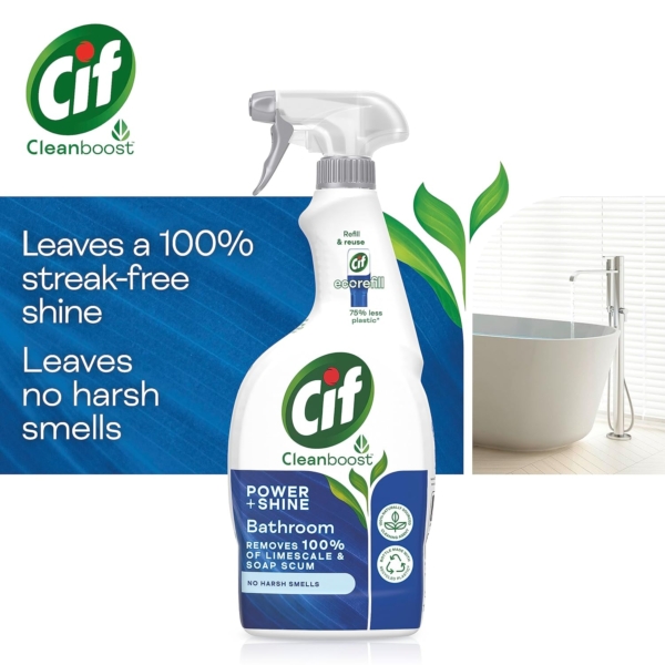 Cif Power & Shine Bathroom Cleaner 700ml - Image 2