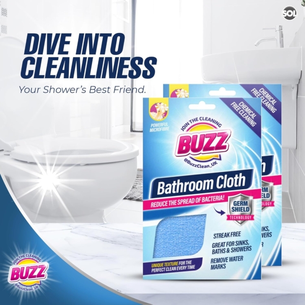 Buzz MicroFibre Bath Room Cloth Germ Shield - Image 6