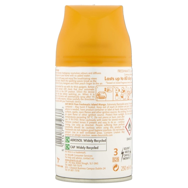 Air Wick Freshmatic Freshener Pure Island Mango Refill 250ml - Image 2