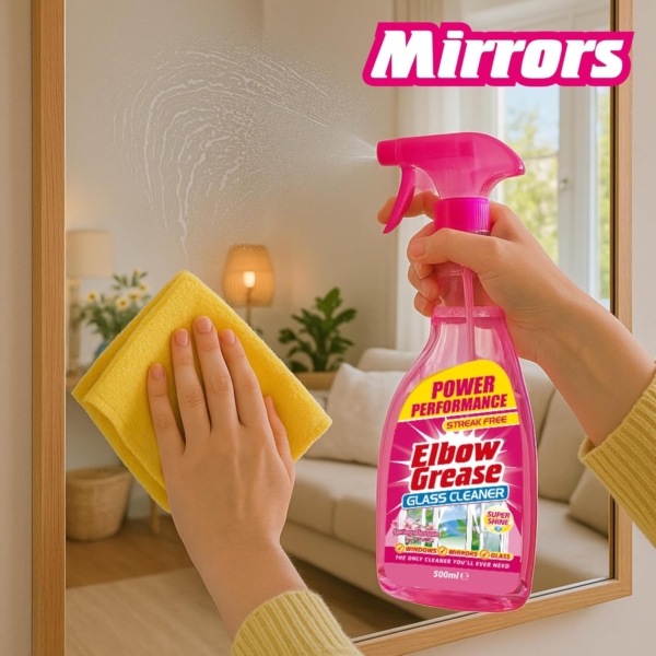 Elbow Grease Pink Glass Cleaner for Windows, Mirrors & Glass 500ml - Image 7