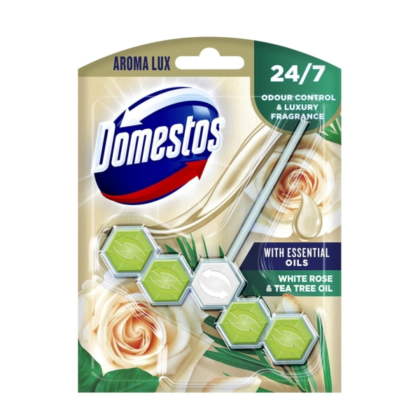 Domestos Aroma Lux White Rose & Tea Tree Oil Toilet Blocks 55gm