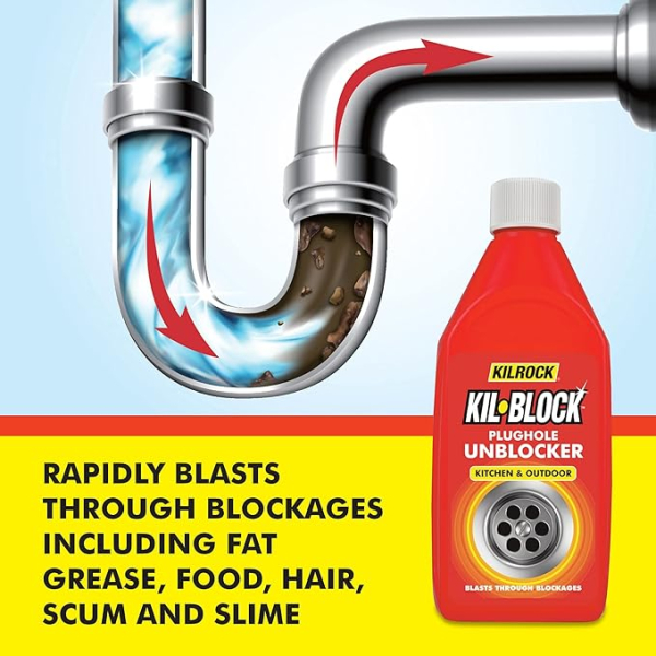 Kilrock Plug Hole Unblocker Kitchen 500ml - Image 2