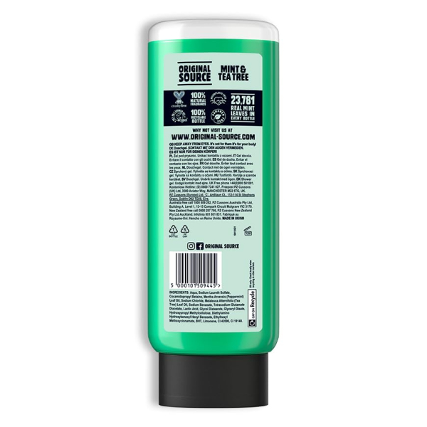 Original Source Tingly Mint & Tea Tree Shower 750ml - Image 2