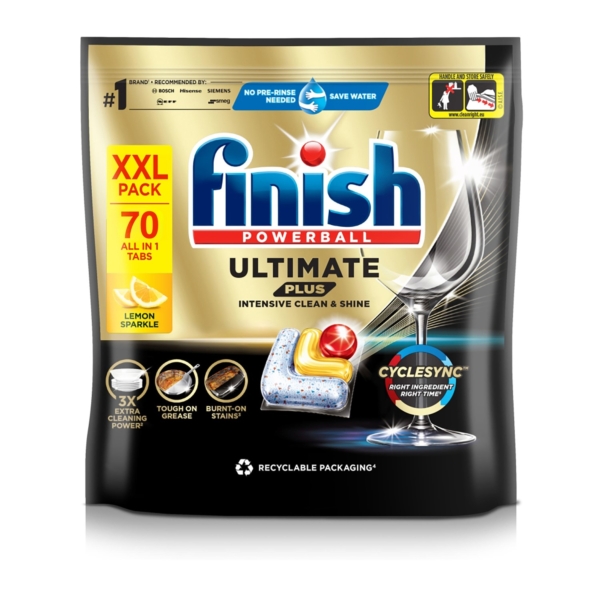 Finish Ultimate Plus All in One Dishwasher Tablets 70 Lemon