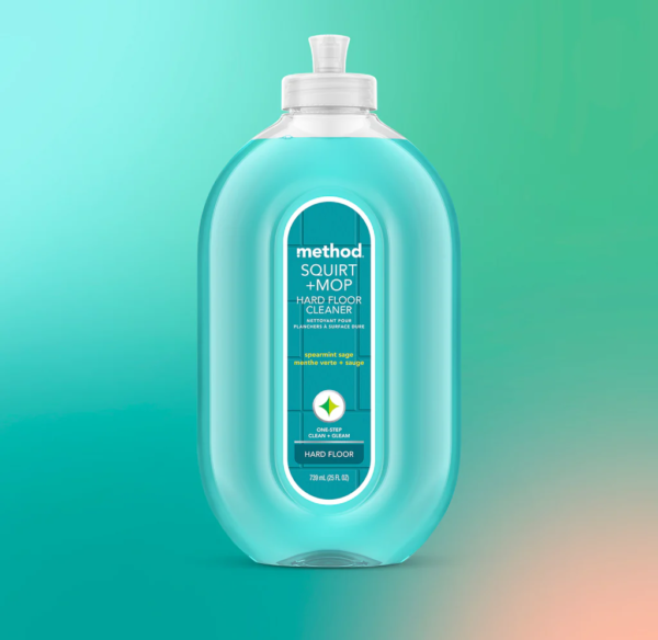 Method Hardwood Floor Cleaner Squirt + Mop Bottle, Spearmint Sage 739ML
