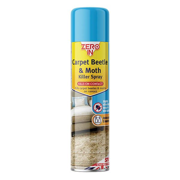 Zero In Carpet Beetle Moth Killer Spray Kills On Contact 300ml
