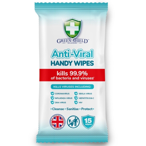 green shield anti viral handy wipes