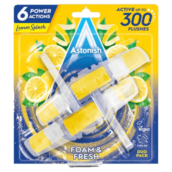 Astonish Rim Block Twin Lemon Splash 2 X40G