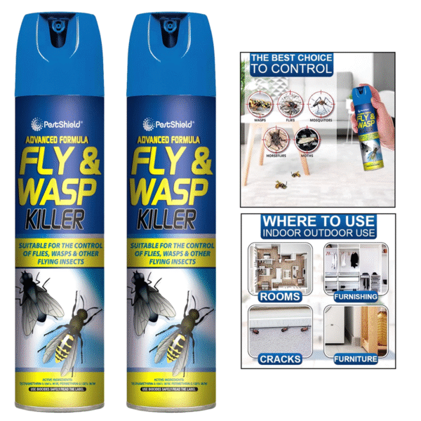 PestShield Fly & Wasp Kill Aerosol 300ml - Image 2